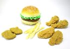 Food Sample Hamburger, Chicken, French Fries Types Set