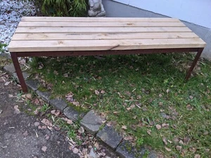 Gartenbank Bank ohne Rücklehne Metall Parkbank Wetterfest Sitzbank L114 B53H45cm - Bild 1 von 5