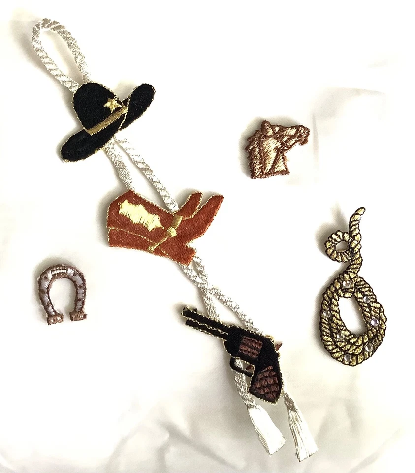 "Nuevo juego de 4 apliques bordados de pistolero tejano occidental vaquero, tamaño 1""-8""" Foto 1 de 1