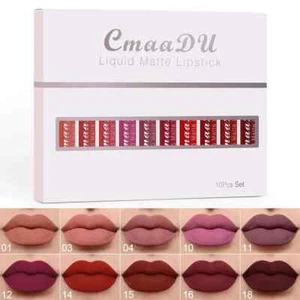 10 Color/Set Velvet Matte Liquid Lipstick Waterproof Long Lasting Nude Lip stick - Picture 1 of 4
