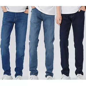 Men's Original Fit Straight Leg Jeans 5 Pocket Flex Denim Stretch Cowboy Cut - Picture 1 of 7