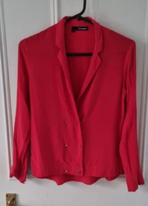 The Kooples red double breasted 100% silk shirt, size small - Picture 1 of 4