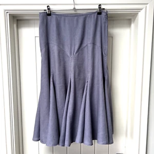 Fenn Wright Manson Skirt Womens UK 12 Lilac 100% Linen A-Line Maxi Midi Occasion - Picture 1 of 11