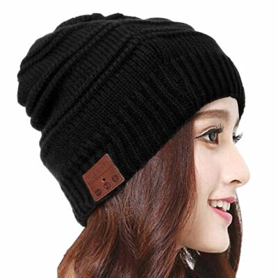 Soft Warm Beanie Hat Wireless Bluetooth Smart Cap Headphone Headset For Sports - Image 1 of 4