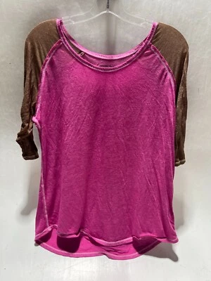 Camiseta Arizona Jean Company Junior Talla XL Rosa y Marrón Manga 3/4 Foto 1 de 3