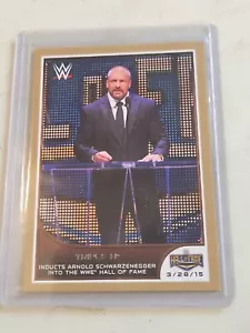 Topps HHH Triple H WWE Inducts HOF Arnold Schwarzenegger GOLD #/ 02/10 - Bild 1 von 3