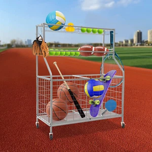 Silver Garage Sports Equipment Organizer Ball Storage Rack Toy Storage Rack - Picture 1 of 15