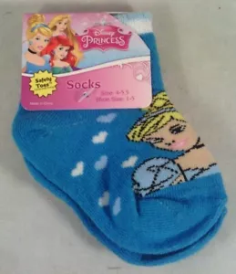 NWT Planet Sox Cinderella kids socks size 4-5.5, shoe size 1-5 Blue w/hearts - Picture 1 of 3