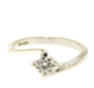 ANELLO SOLITARIO USATO CON DIAMANTE NATURALE 0,23 ct ORO MASSICCIO 18K BRILLANTE - Foto 1 di 11