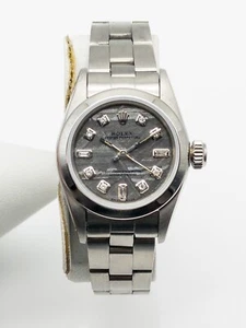 $14,000 Rolex 67180 Oyster Perpetual Meteorite Diamond SS Ladies Watch SERVICED - Picture 1 of 5