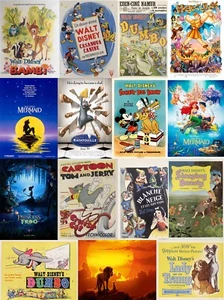 Walt disney animation Mickey mouse Dumbo snow white Movie Poster VINTAGE RETRO - Picture 1 of 39