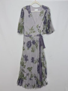 Curve de ASOS DESIGN talla 18 Exclusivo Vestido Midi Plisado Manga Kimono Corbata Cintura - Imagen 1 de 16