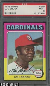 1975 Topps #540 Lou Brock St. Louis Cardinals HOF PSA 9 MINT