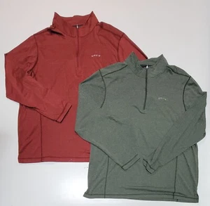 Orvis Bundle Mens XL Quarter Zip Long Sleeve Base Layer Red And Gray - Picture 1 of 5