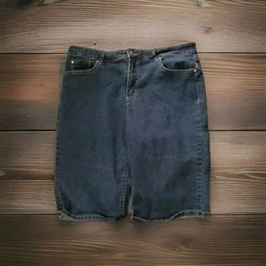 Kim Rogers Women's Size 18 Denim Bermuda Jean Chino Shorts - Picture 1 of 3