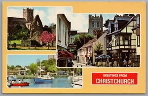 CHRISTCHURCH Dorset Multiview Postcard - Picture 1 of 2
