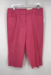 Studio Works Womens Capri Pants Hot Pink Petite Size 10P Chino 2 Pockets NWT - Picture 1 of 4