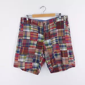 Polo Ralph Lauren Men's W38 Vintage Multicoloured Patchwork Madras Check Shorts - Picture 1 of 8