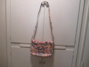 Vera Bradley verstellbare Crossbody Hipster Tasche FLORA PINK/BLAU - Bild 1 von 3
