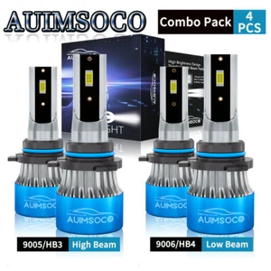LED Headlight Bulbs Hi/Lo Light Beam Combo 4x 9005+9006 For GMC C3500 1990-2000 - Picture 1 of 14