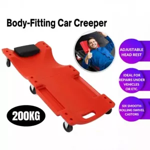 Garage Creeper Mechanic Workshop Trolley Swivel Wheels Castor Car Roller Red - Picture 1 of 10