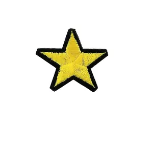 Parche Estrella Parches Militares Hierro Sobre Amarillo Bordado Dorado - Imagen 1 de 1