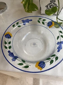 Dansk International St. Nicolo Art Glass Fruit Bowl Handmade 11" NEW Rare - Picture 1 of 6