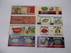 Lot 8 Antique Canned Food Can Labels Paper NOS Advertising Set Design Canning