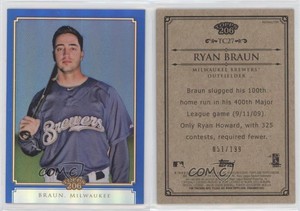 2010 Topps Chrome Topps 206 Chrome Blue Refractor /199 Ryan Braun #TC27