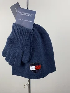 NWTTommy Hilfiger Sequin Heart Kids Hat / Glove Set , Sz 4-7 - Picture 1 of 2