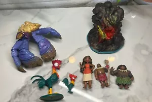 Disney Moana Te ka Fiti Lava Monster And Tamatoa Crab Deluxe Large Figures Lot - Picture 1 of 7