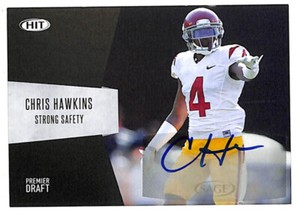 2018 Sage Hit Premier Draft Chris Hawkins Auto Autograph Rookie Card