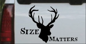 Size Matters Big Buck Decal Car Truck Window Decal Sticker Black 6X3.9 - Bild 1 von 1
