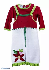 ZACK ALI 4 KIDS Natale 2pz Poinsetta Tuta Longall Rosso Verde Bianco Nuovo con etichette 18mo - Foto 1 di 7