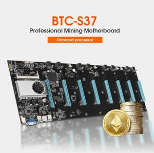 8 GPU BTC-S37 Machine Mining Motherboard With CPU Mining Board 8 PCIE 16X - Picture 1 of 4