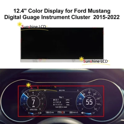 12.4'' Color Display for Ford Mustang Digital Guage Instrument Panel Speedometer - Image 1 of 3