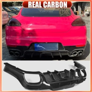 For Porsche Panamera 970.2 2014-16 REAL CARBON Rear Bumper Diffuser Lip Spoiler - Picture 1 of 15