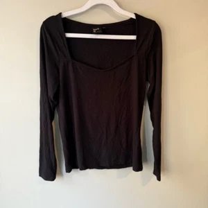 Reitmans Black Long Sleeve Fitted Top - Picture 1 of 7