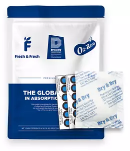 Paquetes de gel de sílice premium ""seco y seco"" de 50 gramos x 15 PK - 2 tarjetas indicadoras de humedad - Imagen 1 de 11