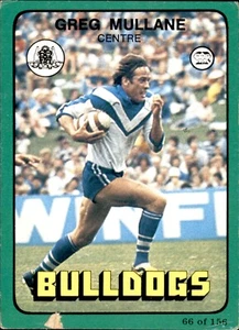 1978 Scanlens rugby league NRL card BULLDOGS #66 GREG MULLANE - Picture 1 of 2