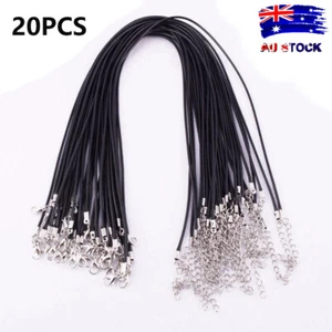 20X Waxed Leather Necklace Chain Cord Perfect For Pendant DIY Jewelry Making - Picture 1 of 14