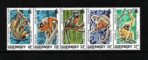 1989 Guernsey, Animals of the Rainforest, NH Mint Strip of Stamps, SG 469a - Picture 1 of 1
