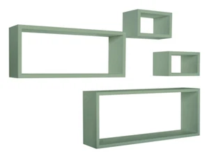 MODULARREDO | MERLINO Set di 4 Mensole da muro, 75x30cm, Verde Acqua Marina - Foto 1 di 1