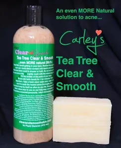 Natural Acne Solution Clear & Smooth TEA TREE NO Benzoyl Peroxide - Picture 1 of 4