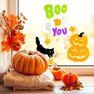 Northlight Green and Orange Boo To You Halloween Gel Window Clings - Picture 1 of 5