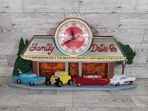 Vintage Coca-Cola Family Drive-In Diner Clock Made In USA 1988 Burwood 21" Sign - Bild 1 von 14