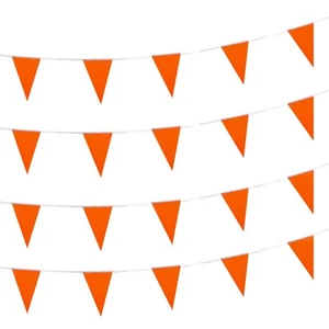 100 Fuß einfarbig orange Wimpel Banner Fahnen Schnur Dreieck Wimpel Fahnen Deko - Bild 1 von 5