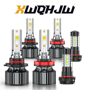For Chevy Silverado 1500 2500 HD 2007-2015 6000K LED Headlights + Fog Bulbs Kit - Picture 1 of 18