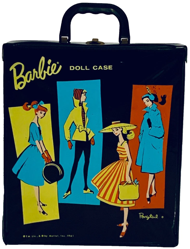 Vintage Mattel 1961 Ponytail Barbie Black Fashion Accessories Doll Case! - Image 1 of 4