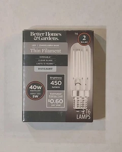 Better Homes & Gardens T6 LED Light Bulbs - 5 Watts (40W Equivalent) 2pk - New - Picture 1 of 3